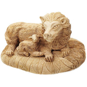 'The Lion and The Lamb' Olive Wood Biblical Ornament - 8"