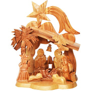 Bestselling Wooden Manger Scene: Nativity Carving formed from Olive Wood - Made in the Holy Land - 6"